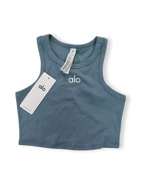 ALO Yoga Ribbed Cropped Tank - Slate Blue
